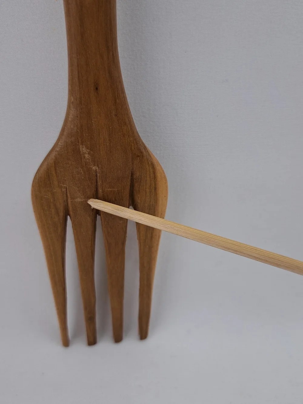 Hand-Carved Wooden Salad Servers Set - Natural Brown